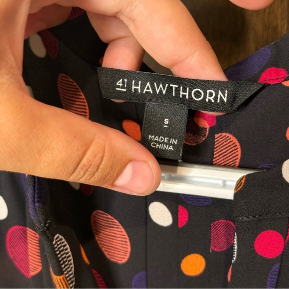 41 Hawthorn Multicolor Polka Dot Black Sleeveless Blouse Size S - Picture 5 of 8